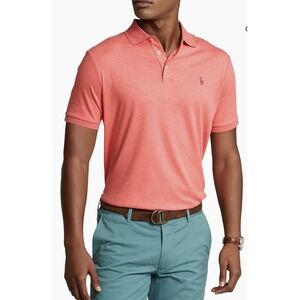 Polo‎ Ralph Lauren Mens Large Classic Fit Coral Polo Flesh Pony Short Sleeve
